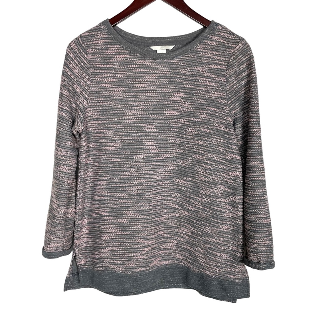 H&M Pullover Grey and Lavender Knit Sweater Size XS